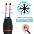 Black rechargeable electric makeup brush cleaner with ABS body