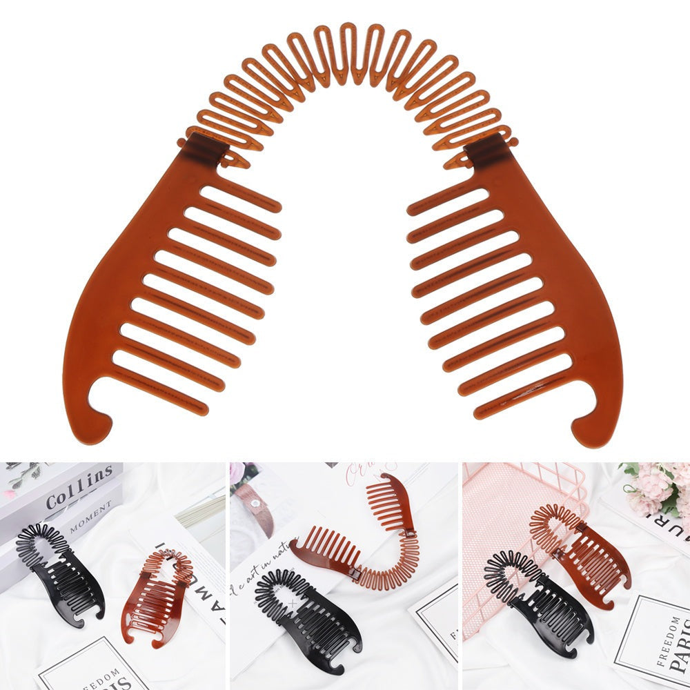 Adjustable black or brown hair braider clip for women