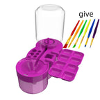 Automatic water brush cleaner in blue, purple, pink, white, and green