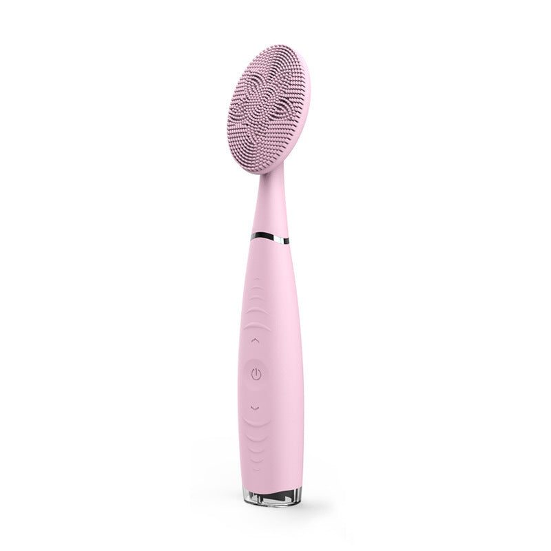 Portable electric silicone facial cleansing brush for deep pore cleaning