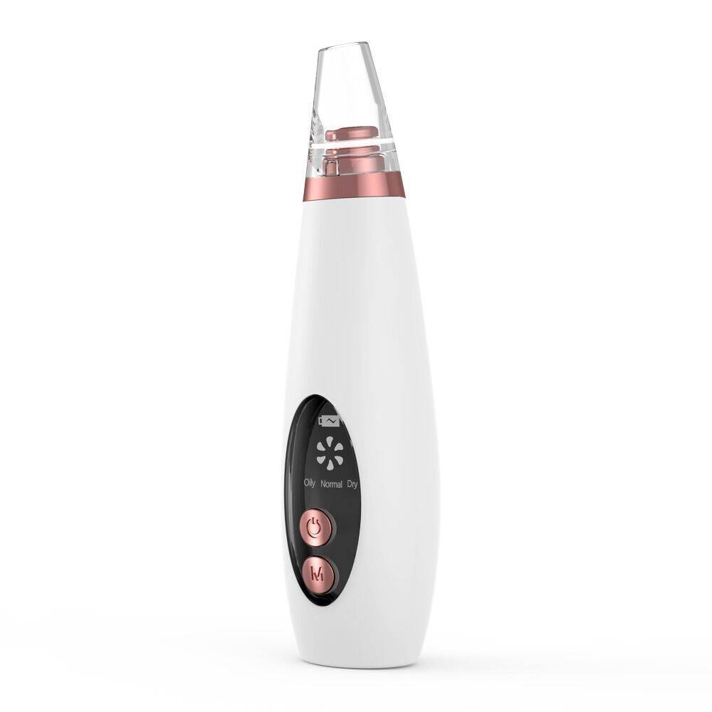 Rechargeable blackhead vacuum pore cleaner with microcrystalline suction tip