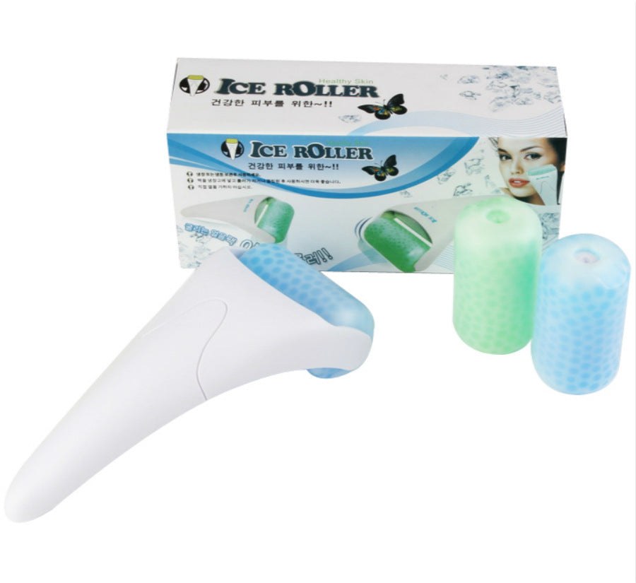 Cooling plastic ice roller for face and body massage