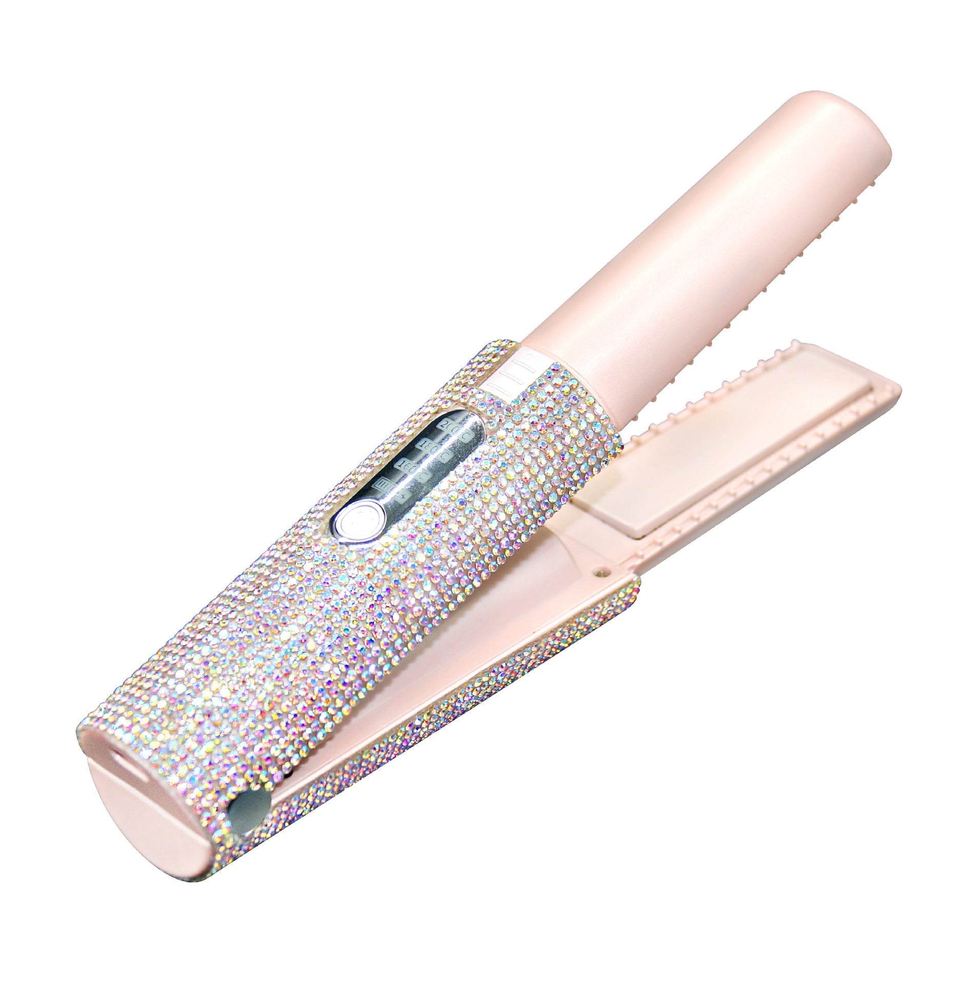 Wireless USB 2-in-1 ceramic hair straightening and curling brush
