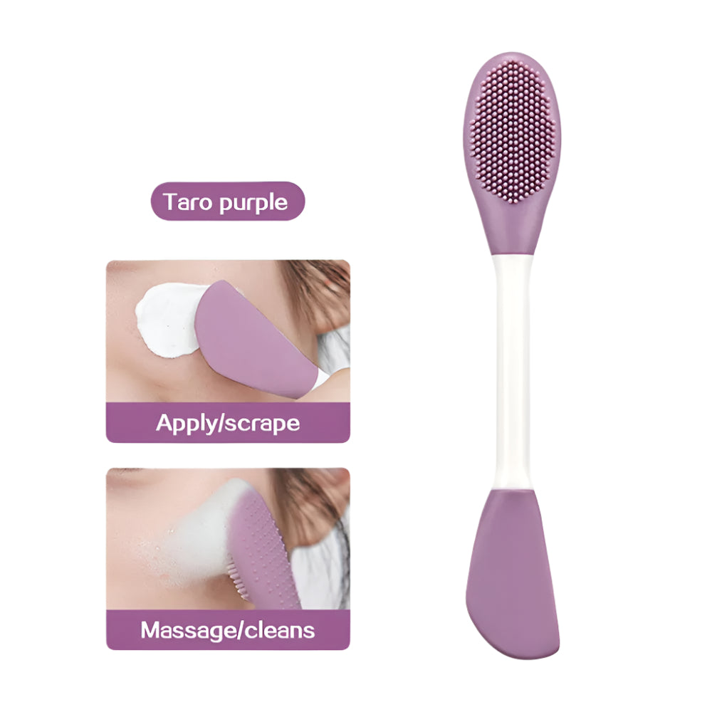 Facial Mask Double Head Silicone Brush for Massage and Mud Film Application
