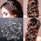 Crystal pearl wedding hair accessory in silver, gold, or rose gold