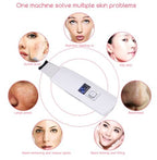 Ultrasonic facial skin scrubber device for blackhead and acne removal