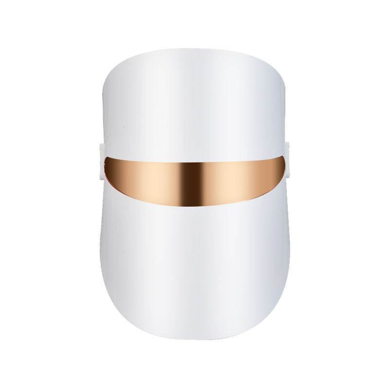 LED acne beauty mask with red, blue, and orange light therapy settings