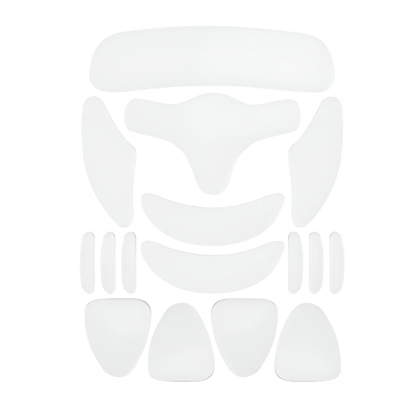 Set of white protective pads on a white background