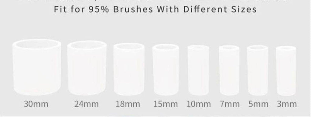 USB electric makeup brush cleaner in black and white with silicone sleeves