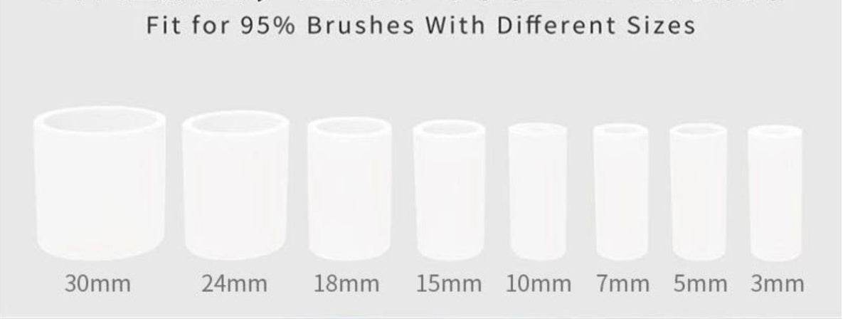 USB electric makeup brush cleaner in black and white with silicone sleeves