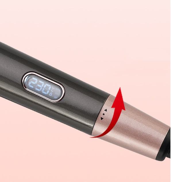 2-in-1 hair straightener and crimper with ceramic plates and LCD temperature display