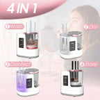 4-in-1 electric makeup brush cleaner with UV light and drying feature