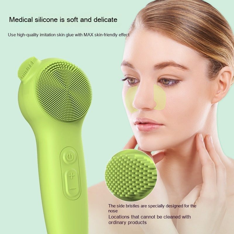 Ultrasonic waterproof silicone facial cleansing brush in multiple colors