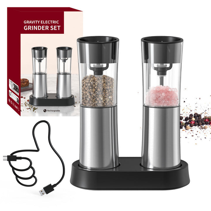 Electric Pepper Grinder in stainless steel for effortless spice grinding