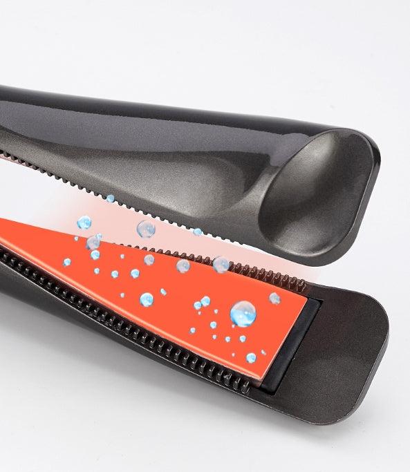 2-in-1 hair straightener and crimper with ceramic plates and LCD temperature display