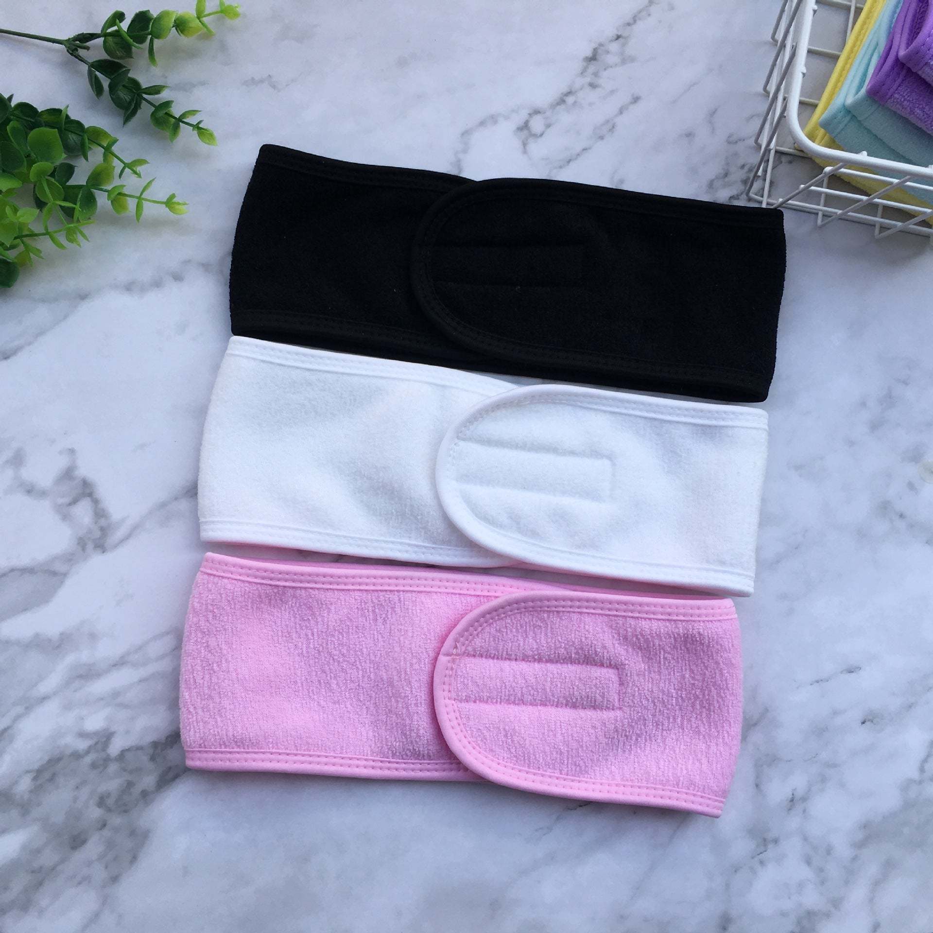Soft towel-style beauty headband for makeup and skincare in assorted colors