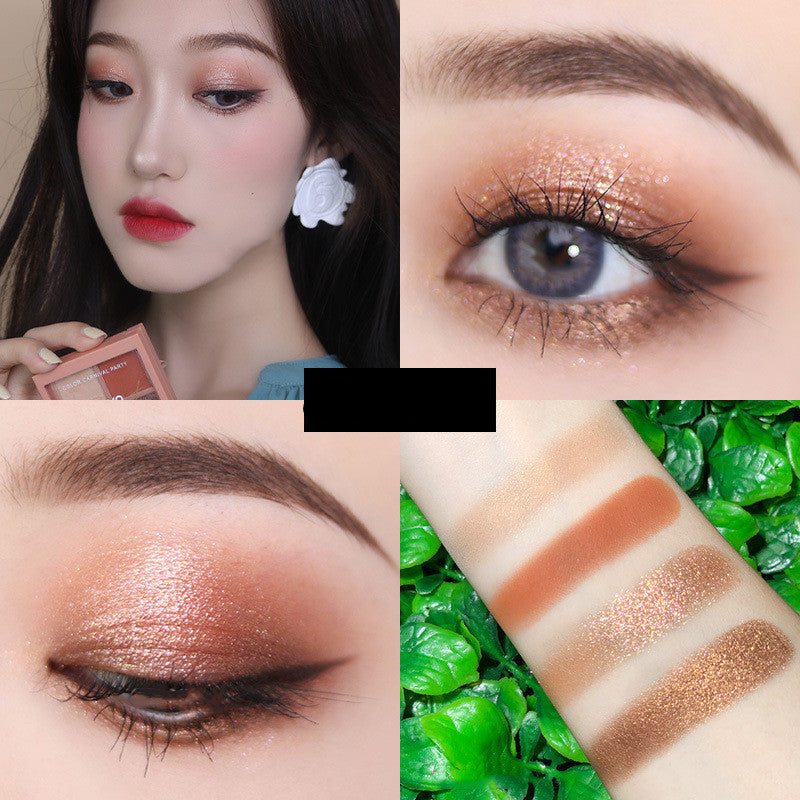 4-color eyeshadow palette with natural blendable shades for daily use