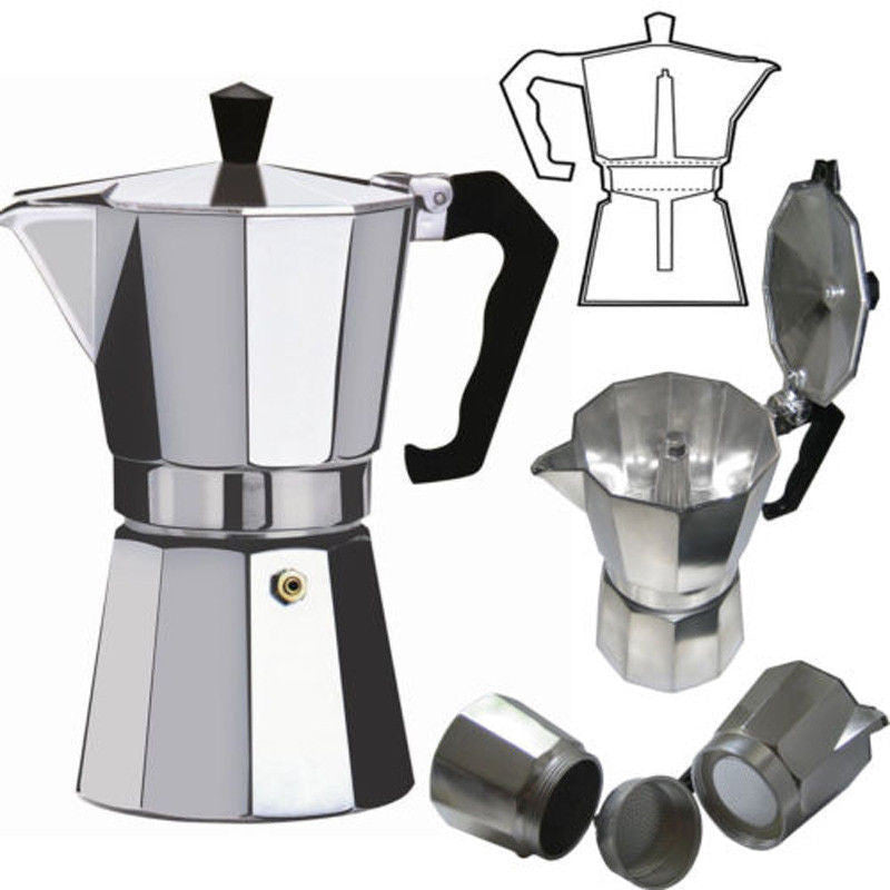 Food Grade Aluminum Alloy Coffee Pot for single cup brewing