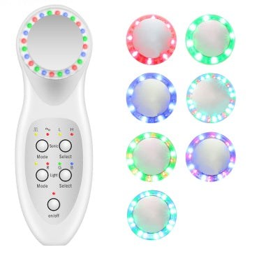 LED light therapy beauty device with seven modes for professional home skincare