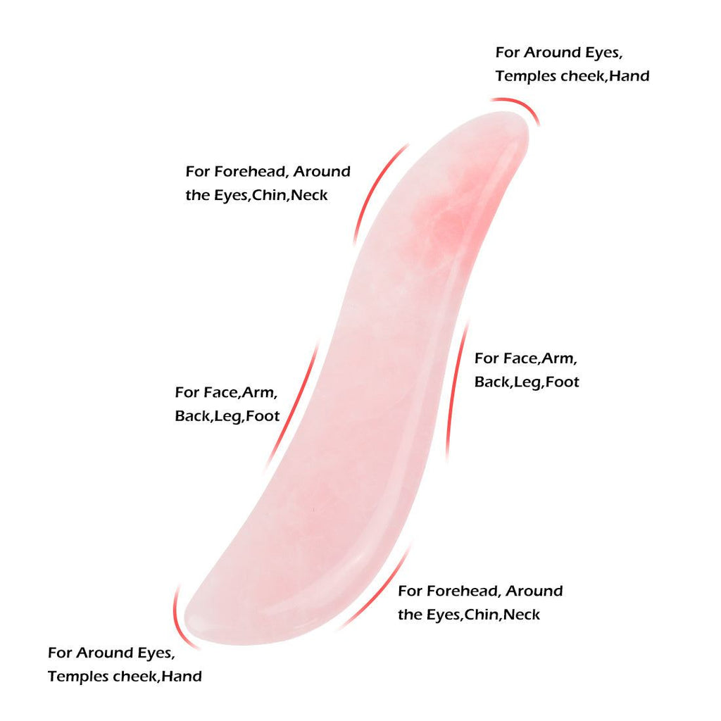 Natural jade Gua Sha scraping tool with smooth curved edges