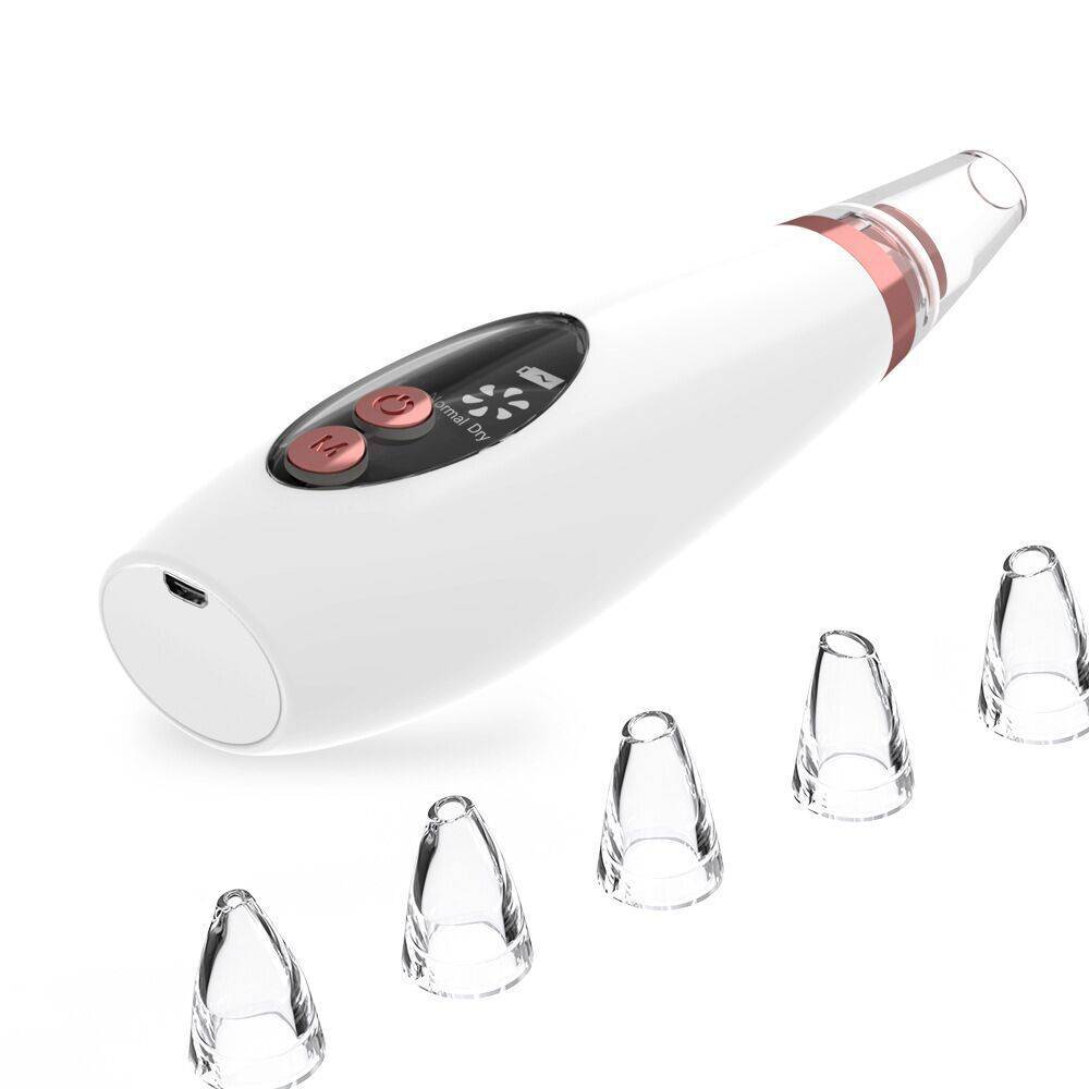 Rechargeable blackhead vacuum pore cleaner with microcrystalline suction tip