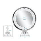 Compact white LED makeup mirror with bright supplement lights