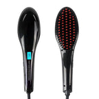 Paddle brush hair straightener with fast heating and ionic anti-frizz feature