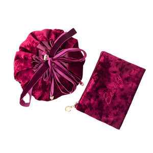 Simple Non-Woven Fabric Cosmetic Bag in Malachite green