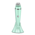 4-in-1 waterproof rechargeable facial cleansing brush with rotating and ultrasonic cleaning