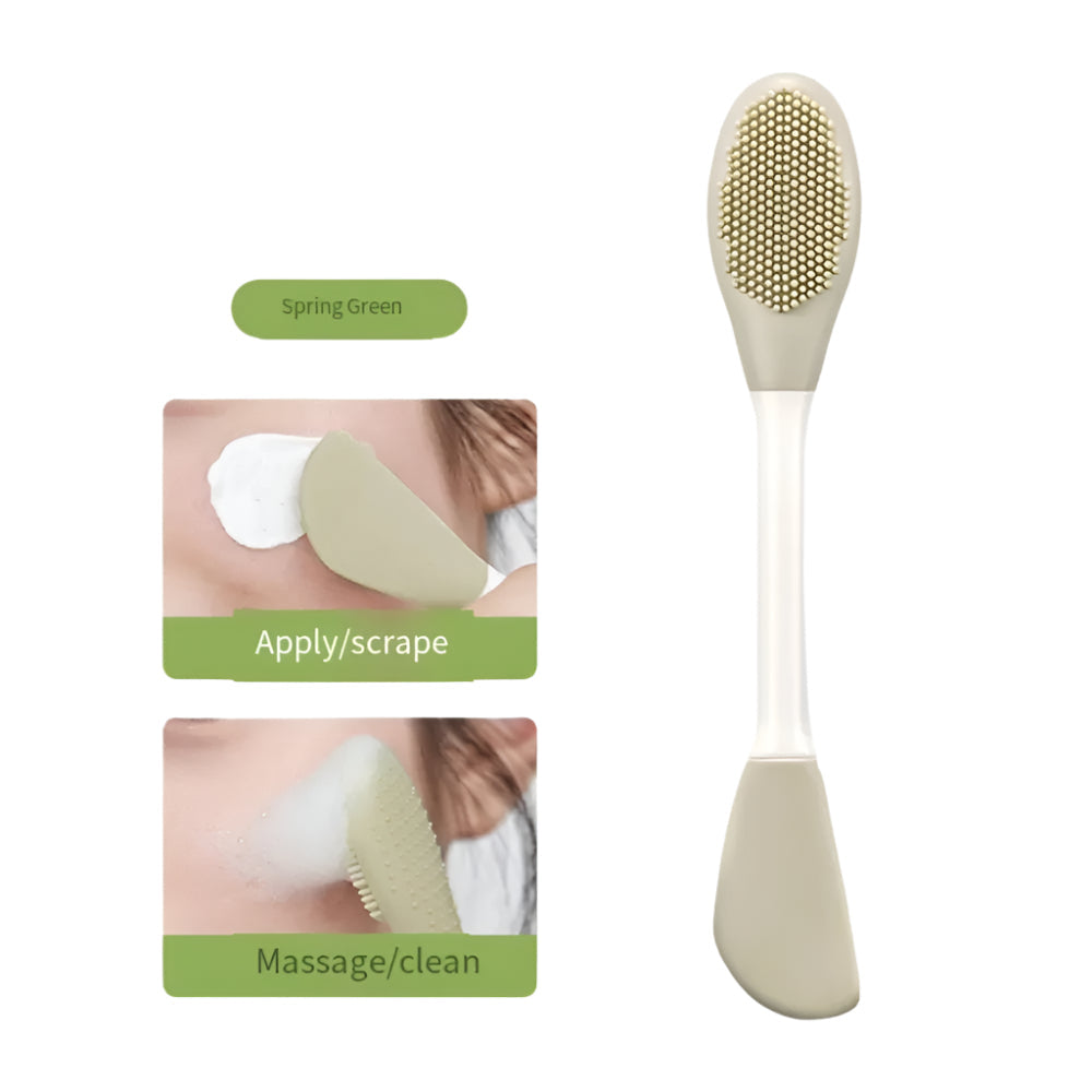 Facial Mask Double Head Silicone Brush for Massage and Mud Film Application