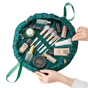 Simple Non-Woven Fabric Cosmetic Bag in Malachite green