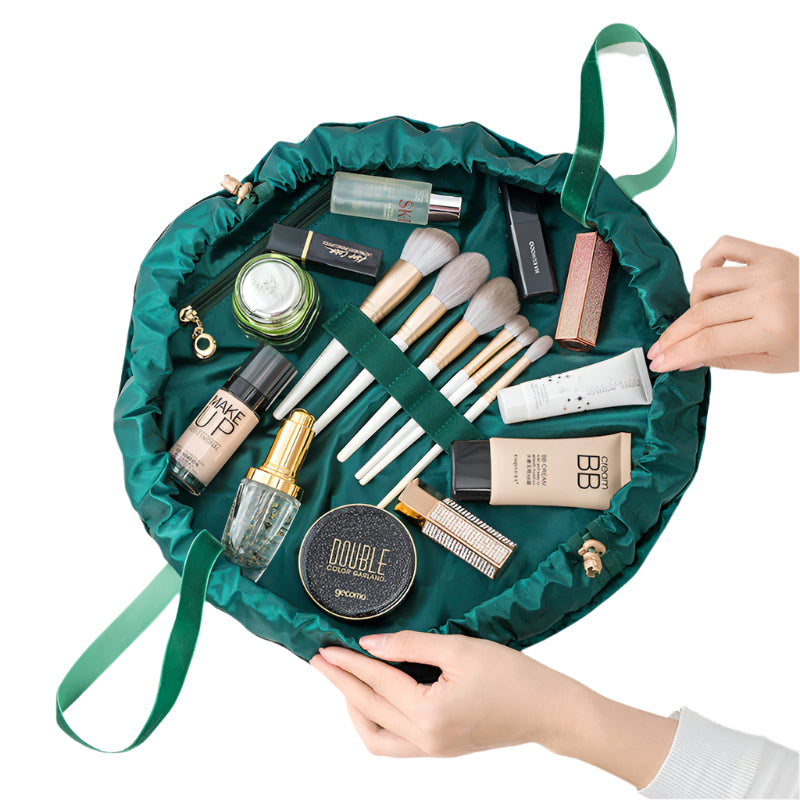 Simple Non-Woven Fabric Cosmetic Bag in Malachite green