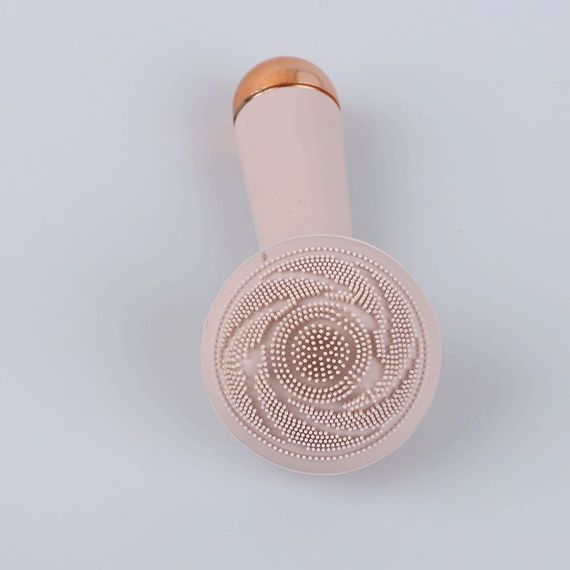 Electric silicone face cleansing brush with rotating cleaning head