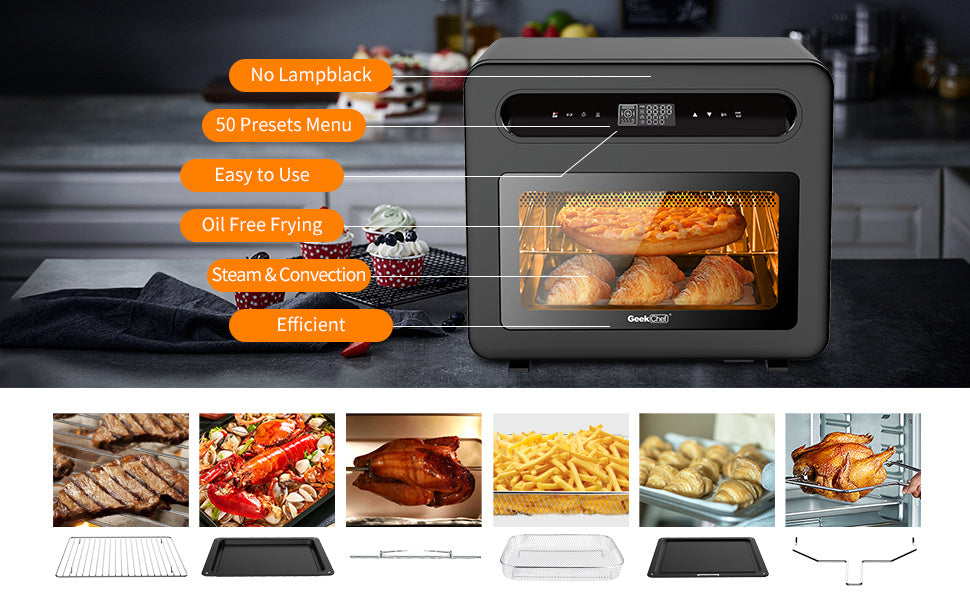 Innovational Steam & Air Fryer Oven with Digital Touchscreen