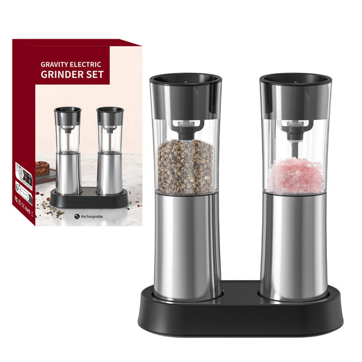 Ground Black Pepper Electric Grinder with stainless steel design and multiple power options