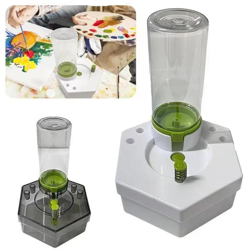 Hexagonal circulation pen cleaner brush in white and transparent plastic