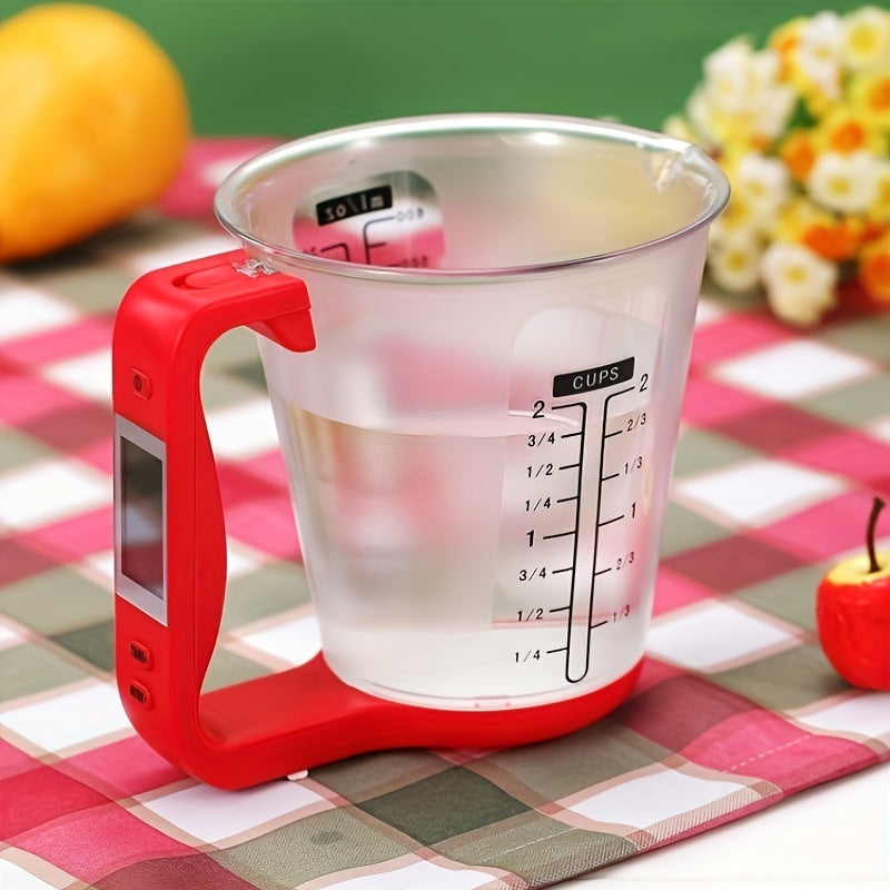 Kitchen electronic measuring cup with built-in weight sensor for accurate ingredient measurements