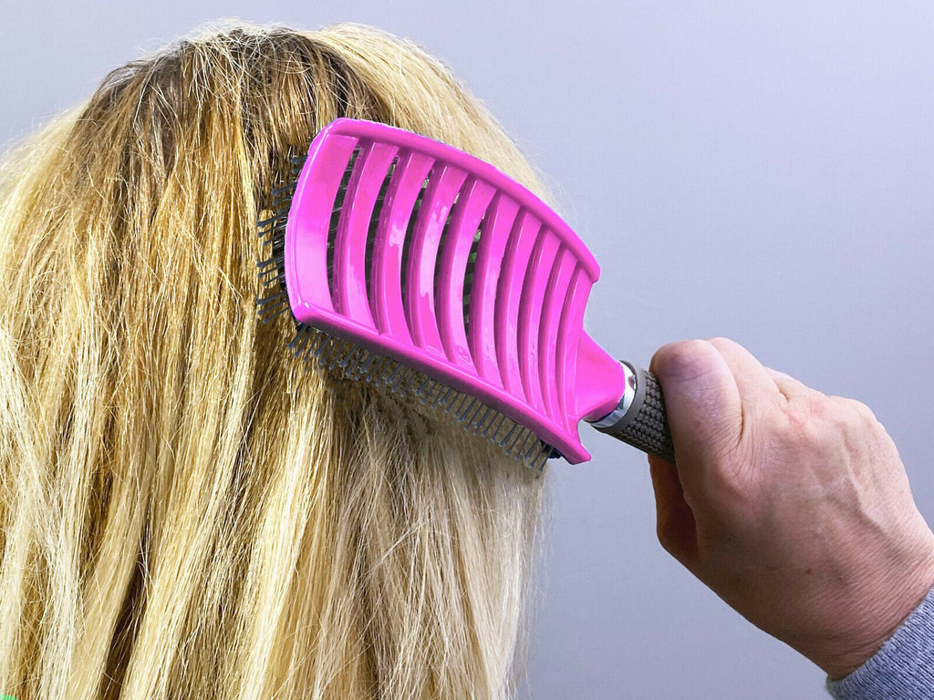 Anti-static flexible nylon hair brush for wet and curly hair