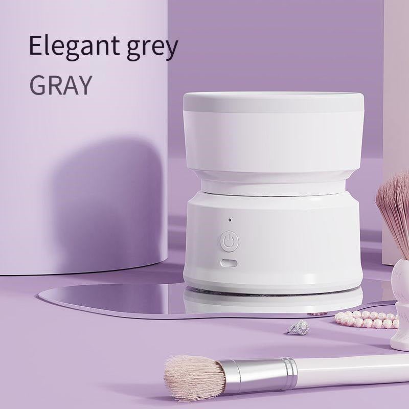 USB automatic makeup brush cleaner in pink and gray