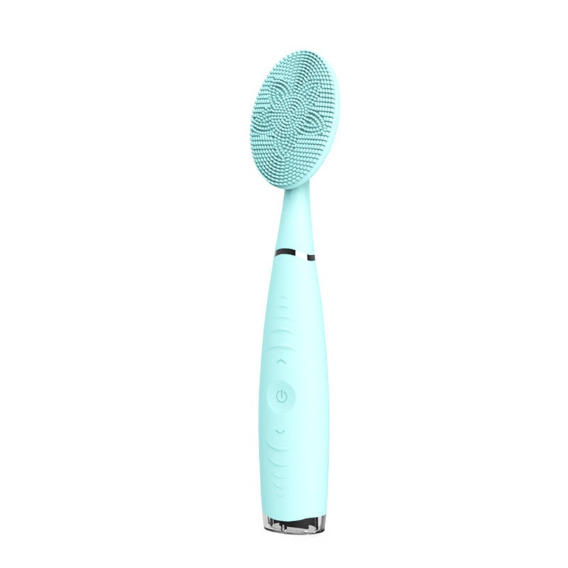 Portable electric silicone facial cleansing brush for deep pore cleaning