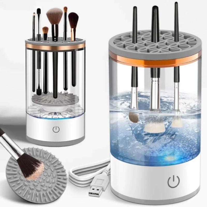 USB automatic makeup brush cleaner with rotating electric brush washing design