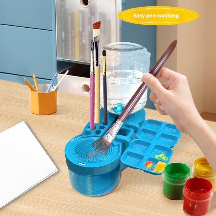 Automatic water brush cleaner in blue, purple, pink, white, and green