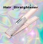 Wireless USB 2-in-1 ceramic hair straightening and curling brush