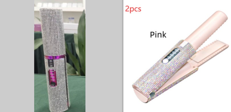 2-in-1 USB Electric Hair Straightening Brush & Curler