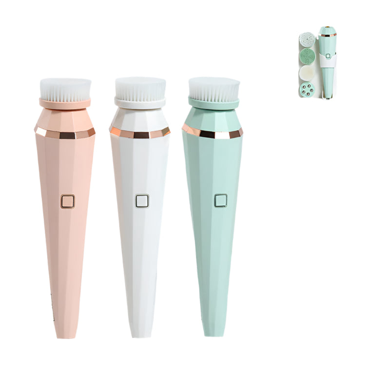 Facial - 4-in-1 USB Rechargeable Electric Facial Cleansing Brush & Massager