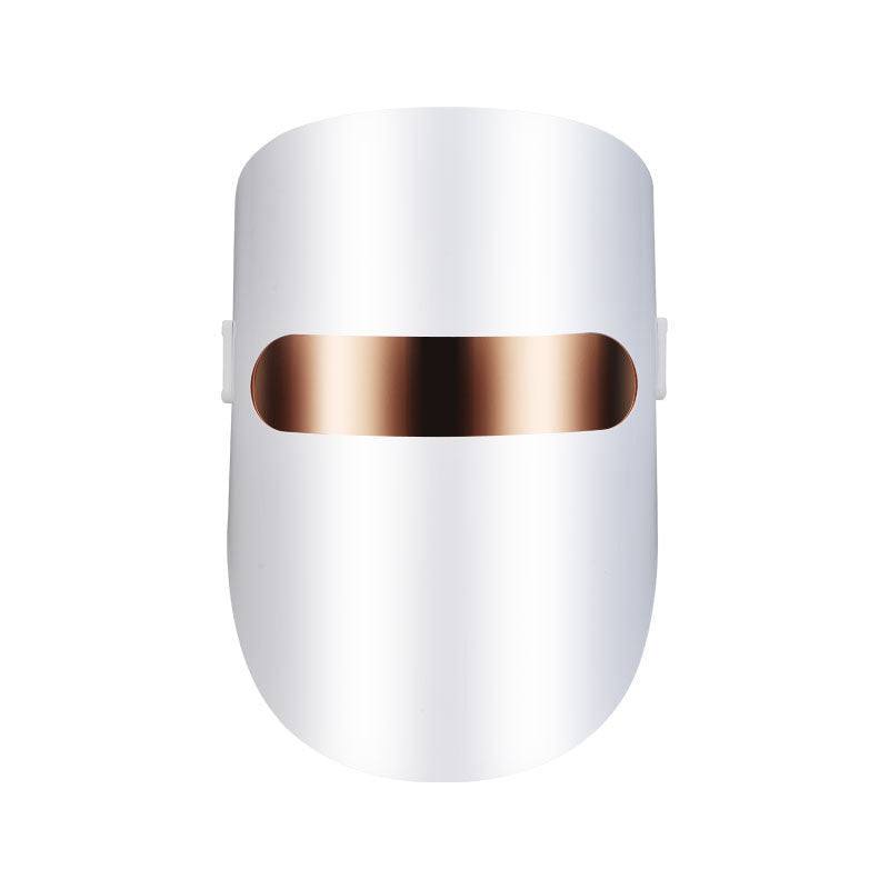LED acne beauty mask with red, blue, and orange light therapy settings