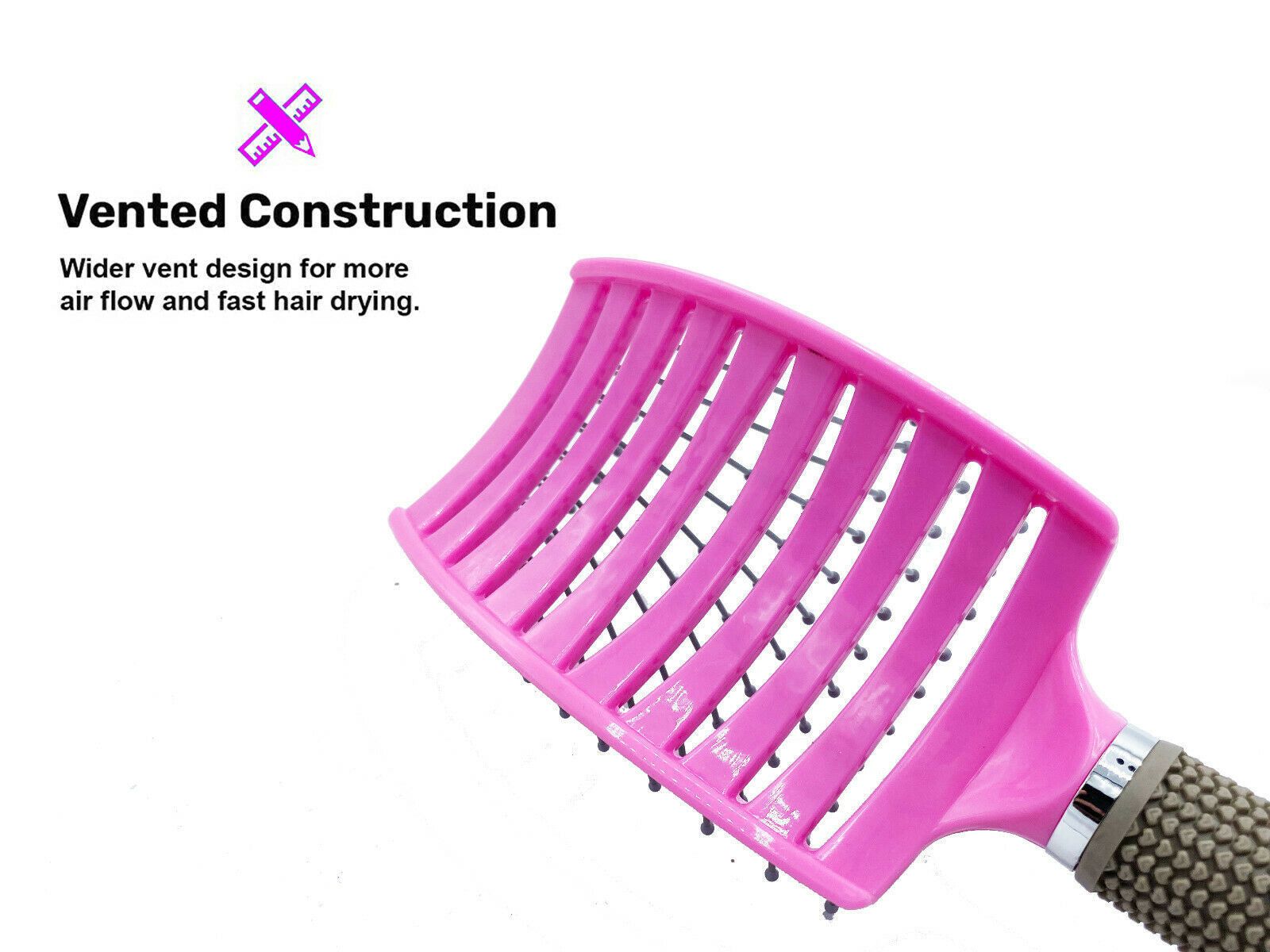 Anti-static flexible nylon hair brush for wet and curly hair