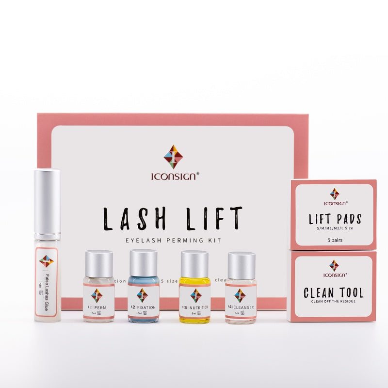 ICONSIGN Lash Lift Kit with perm lotions, glue, silicone pads, and tools