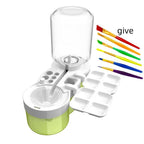 Automatic water brush cleaner in blue, purple, pink, white, and green