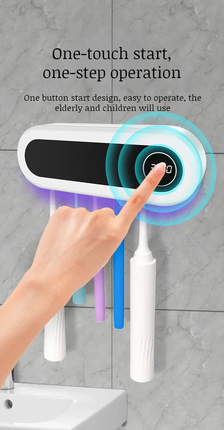 Household nopunch wallmounted toothbrush sanitizer UV disinfectant toothbrush holder sanitizer